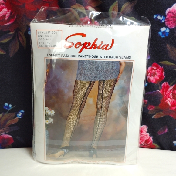 CLEARANCE Sophia Fishnet Stockings Lot OF 5 White Side Seams Back Seams Vintage - Picture 6 of 17
